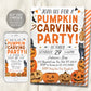 Halloween Pumpkin Carving Party Invitation Editable Template