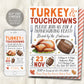 Turkey And Touchdowns Invitation Editable Template