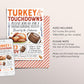 Turkey And Touchdowns Invitation Editable Template, Friendsgiving Dinner Invite, Thanksgiving Football Feast Evite Printable, Fall Potluck