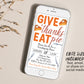 Thanksgiving Dinner Party Invitation Editable Template, Give Thanks Eat Pie Friendsgiving Dinner Invite, Funny Thanksgiving Feast Evite