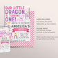 Dragon First Birthday Invitation Editable Template, Girl Magical Adventure Little Dragon Theme Party Invite , Dragons Castle Rainbow Evite