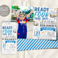 Airplane 4th Birthday Invitation With Photo Editable Template