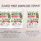 Christmas Very Merry Birthday Invitation Editable Template, Santa Holiday Winter Party Invite, Kids Unisex Festive Holiday Reindeer Evite