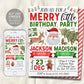 Christmas Joint Siblings Birthday Invitation Editable Template