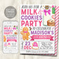 Christmas Milk and Cookies Birthday Invitation Editable Template