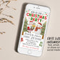 Christmas Party Invitation Editable Template, Santa Holiday Party Invite, Watercolor Snowman Xmas Celebration Festive Evite, Christmas Tree