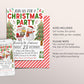 Christmas Party Invitation Editable Template, Santa Holiday Party Invite, Watercolor Snowman Xmas Celebration Festive Evite, Christmas Tree