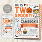 Two Spooky Halloween Birthday Invitation Editable Template