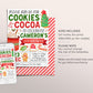 Cookies And Cocoa Birthday Invitation Editable Template, Kids Christmas Holiday Cheer Cookies And Hot Chocolate Winter Party Invite Evite