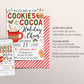 Cookies and Cocoa Invitation Editable Template, Christmas Holiday Cheer Cookies And Hot Chocolate Festive Winter Party Invite Evite