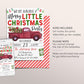 Merry Little Christmas Party Invitation Editable Template, Holiday Christmas Tree Truck Party Invite, Watercolor Celebration Festive Evite