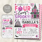 Four Ever Spooky Halloween 4th Birthday Invitation Editable Template