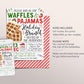 Christmas Waffles and Pajamas Invitation Editable Template, Xmas Holiday Brunch Waffles And PJs Party Invite, Breakfast With Santa Evite