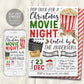 Christmas Movie Night Invitation Editable Template