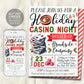 Christmas Casino Party Invitation Editable Template