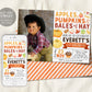 Apple and Pumpkins Birthday Invitation With Photo Editable Template