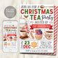 Christmas Tea Party Invitation Editable Template