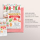 Christmas Tea Party Birthday Invitation Editable Template, Kids Let's Par-Tea Invite, Xmas Winter High Tea Party Afternoon Tea Teapot Evite