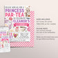 Princess Tea Party Birthday Invitation Editable Template, Kids Let's Par-Tea High Tea Castle Party Invite, Floral Whimsical Afternoon Tea