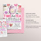 Time Four Tea 4th Birthday Invitation Editable Template, Kids Let's Par-Tea High Tea Garden Party Invite, Floral Whimsical Afternoon Tea