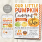 Our Little Pumpkin First Birthday Invitation Editable Template, Kids Thanksgiving 1st Birthday Party Invite, Pumpkins Autumn Fall Evite