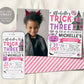 Trick or Three Halloween 3rd Birthday Invitation With Photo Editable Template