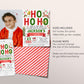 Christmas Birthday Invitation With Photo Editable Template, Ho Ho Ho Holiday Birthday Party Invite, Kids Unisex Santa Reindeer Festive Evite