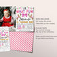 Christmas Birthday Invitation With Photo Editable Template, Oh What Fun First 1st Birthday Party Invite, Girl Festive Holiday Santa Evite