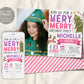 Christmas Very Merry Birthday Invitation With Photo Editable Template