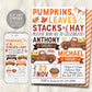 Pumpkin Truck Joint Siblings Birthday Invitation Editable Template