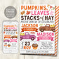 Pumpkin Truck Joint Siblings Birthday Invitation Editable