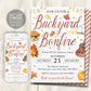 Backyard Bonfire Party Invitation Editable Template