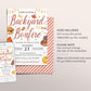 Backyard Bonfire Party Invitation Editable Template, Autumn Bonfire Smores Invite, Neighborhood Fall Fest, Fall Festival Party Evite