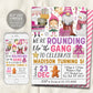 We&#39;re Rounding Up The Gang Birthday Invitation Editable Template