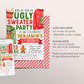 Ugly Sweater Birthday Party Invitation Editable Template, Kids Holiday Ugly Sweater Contest Invite, Winter Ugly And Bright Christmas Evite