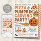 Pizza And Pumpkin Carving Party Invitation Editable Template