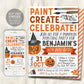 Pumpkin Painting Party Birthday Invitation Editable Template