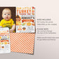 Little Turkey First Birthday Invitation With Photo Editable Template, Kids Thanksgiving Theme 1st Birthday Party Invite, Autumn Fall Evite