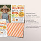 Our Little Pumpkin First Birthday Invitation With Photo Editable Template, Kids Thanksgiving 1st Birthday Party Invite, Pumpkins Fall Evite