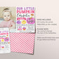 Our Little Pumpkin First Birthday Invitation With Photo Editable Template, Kids Girl Thanksgiving 1st Birthday Party Invite, Autumn Evite