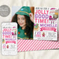 Christmas Jolly Good Time Birthday Invitation With Photo Editable Template