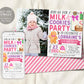 Christmas Milk and Cookies Birthday Invitation With Photo Editable Template