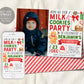 Christmas Milk and Cookies Birthday Invitation With Photo Editable Template