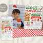 Christmas Waffles and Pajamas Birthday Invitation With Photo Editable Template