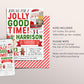 Christmas Jolly Good Time Birthday Invitation Editable Template, Santa Holiday Winter Party Invite, Kids Festive Gingerbread Man Evite