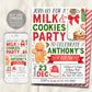 Christmas Milk and Cookies Birthday Invitation Editable Template