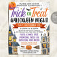 Halloween Night Trick Or Treat Party Flyer Editable Template