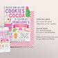 Cookies And Cocoa Birthday Invitation Editable Template, Kids Girl Christmas Holiday Cheer Cookies Hot Chocolate Winter Party Invite Evite