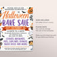 Halloween Bake Sale Flyer Editable Template, Fall Harvest Festival Invitation, School Bake Sale Fundraiser PTO PTA Church Community Event