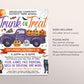 Trunk or Treat Flyer Editable Template, Halloween Night Party Flyer Invitation, Trick Or Treat Truck Fall Party Invite Neighborhood Event